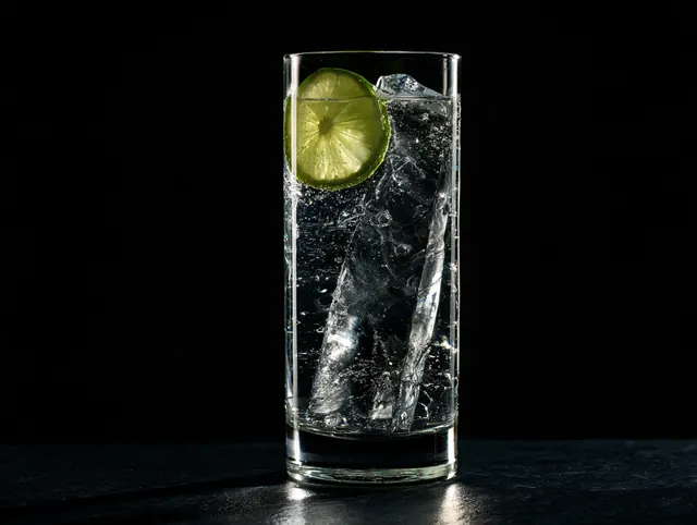 Barra de gelo Collins num gin tónico